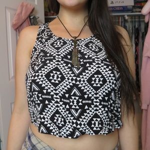 Black and White Crop Top